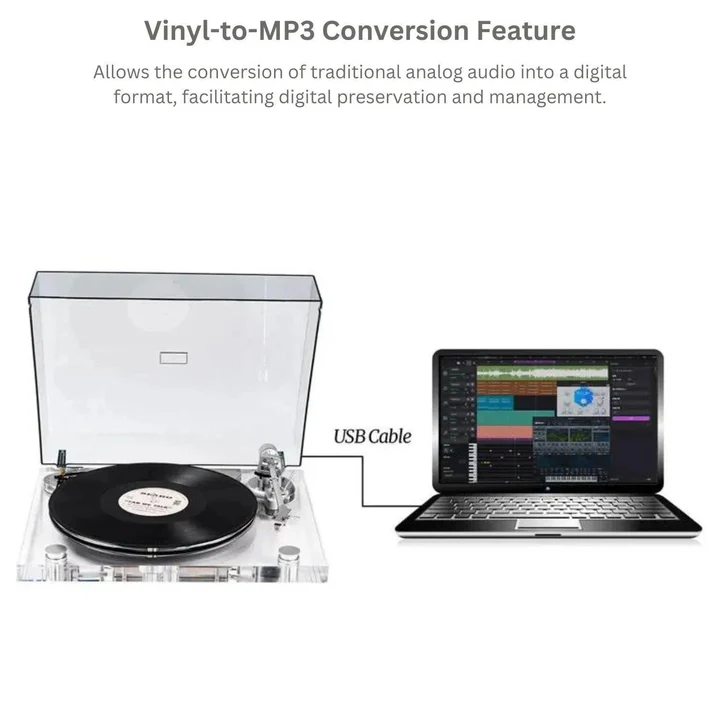 Pellucid Vinyl Record Player Turntable